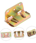 Heavy Duty Bed Rail Fastener Brackets Six Piece Kit With Reinforced Hinge Buckles For Secure Bed Frame Support No Sweat Assembly Rock Solid Stability And Built Tough Durability metallic U-shaped bracket with hinge
