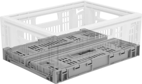 Must-Have Collapsible Utility Crates Set Of 3 Grey 15.8L Stackable Folding Storage Bins for Home Organization and Moving