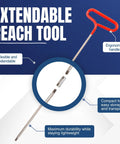 Heavy Duty Stainless Steel 5th Wheel Pin Puller Kit With Long Reach Hook J Hook And Assorted Pull Tools For Trucks And Trailers Rust Resistant Non Slip Nut Built Tough, extendable reach tool with red ergonomic handle