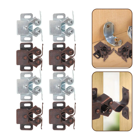 10 Pack Double Roller Catch With Spring For Cabinet And Wardrobe Doors Iron Construction Heavy Duty Latch Hardware