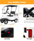 Electric Golf Cart For Adults With 800W Motor, 25 Mile Range, Sweet 12 Mph Cruising, Built Tough Frame For Golf Courses And Completely Stress Free Neighborhood Rides with liftable armrest and seat belts.