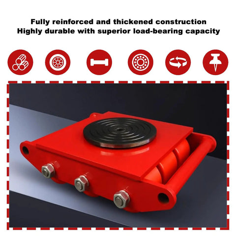 Heavy Duty Machinery Skates With Bulletproof Steel Wheels Shop Rig Hauler For Factory Gear Swapping Smooth Rolling Dollies with reinforced construction