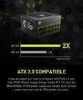 Fully Modular 750W Gaming Power Supply With 80 Plus Gold Compact ATX 3.1 PCIe 5.1 Ready Native Dual Color 12V 2 by 6 Pin Cable Built For Gamers On Modern Rigs Quiet Reliable Performance 10 Year Warranty, ATX 3.0 compatible