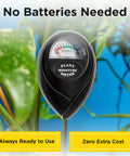 Soil Moisture Meter Hygrometer For Indoor And Outdoor Plants No Batteries Required Easy Readings For Garden Lawn Potted Plants Farm Care Accurate Water Level Monitoring black analog plant moisture meter in soil, battery-free