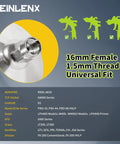 Close-up of Heavy Duty Polished Aluminum Gravity Feed Spray Gun Paint Cup with M16 1.5mm thread for HVLP use.