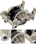 Workhorse Double Diaphragm Pump 13 GPM at 100 PSI Built for Tough Industrial Water Transfer and Fluid Handling Model 66605J388: beige polypropylene pump with threaded ports