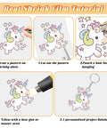 DIY Shrink Plastic Keychain Kit With 140 Pieces Shrink Sheets And 120 Accessories tutorial showing unicorn design process