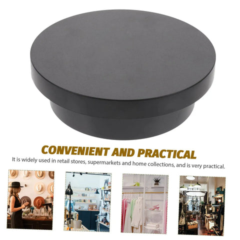 Electric Rotating Jewelry Display Turntable Motorized Showcase Stand For Photography Props With Rechargeable Battery gentle PVC black tabletop rack.