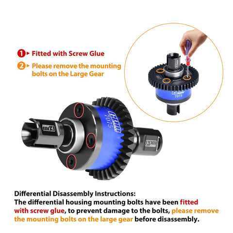 Beefy All In One Upgrade Kit For ARRMA Mini Kraton Featuring 38T 0.8 Mod Center Differential with screw glue instructions