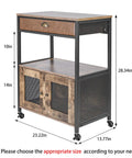 Real Deal Farmhouse Coffee Bar Cabinet And Three Tier Rolling Cart With Loaded Storage Drawer Sturdy Locking Casters Rustic Brown Wood Frame Leather Trim, dimensions 10in x 14in x 28.34in.