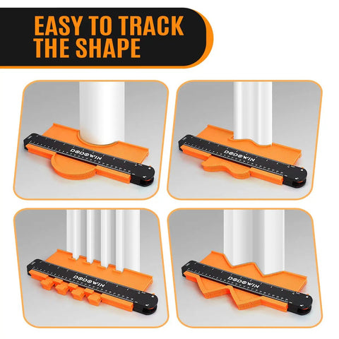 10 Inch Contour Gauge With Lock For Copying Profiles In Woodworking, Flooring, Tile And Trim demonstrating shape tracing