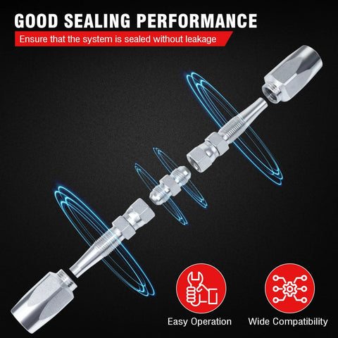 PIKWO hydraulic hose field repair kit, 2-pack, 1/4-inch ID, reusable with metal fittings