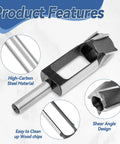 Close-up of Top Tier Half Inch Shank Carbon Steel Wood Dowel Plug Cutter highlighting shear angle and open valve design.