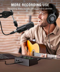Man using Podcast Equipment Bundle For Home Studio Music Recording Kit With Studio Dynamic Microphone And USB Audio Mixer KS6