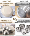 Comparison of Eight Piece Khaki Stainless Steel Nesting Mixing Bowls With Airtight Lids and non-slip bottoms versus others