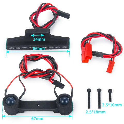 LED Light Strips Kit For One Sixteenth Mini ERVEO RC Car Buggy Upgrade Parts Front And Rear Taillights with connectors and screws