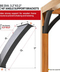 Heavy Duty 4 Pack Pergola Brackets For Wood Support, 4 By 4 Inch, 45 Degree Arc Angle, Q235 Steel One Piece Forged, Weather Resistant