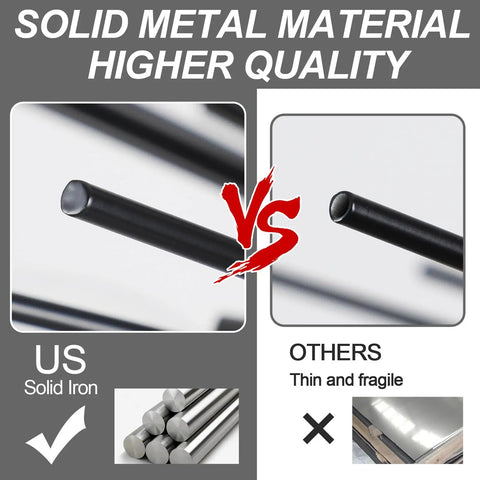 Comparison showing solid iron material of Black 20 Inch Sputnik Ceiling Light Fixture versus thin and fragile alternatives.