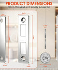 Dimensions of Three Pack Magnetic Door Catch Set With Dual Magnets Heavy Duty 30 Lb Cabinet Catches Secure With Screws Or Double Sided Tape Silver Finish For Cabinets And Drawers