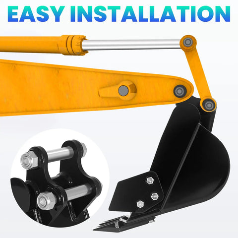Narrow 7.87 Inch Excavator Bucket With Metal Teeth Manganese Steel Mini Backhoe Attachment showing easy installation