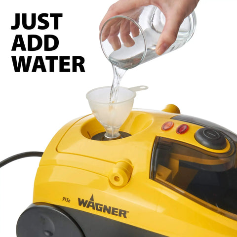 Hand pouring water into On Demand Steam Cleaner And Wallpaper Remover Multipurpose Power Steamer With 1500W 18 Attachments