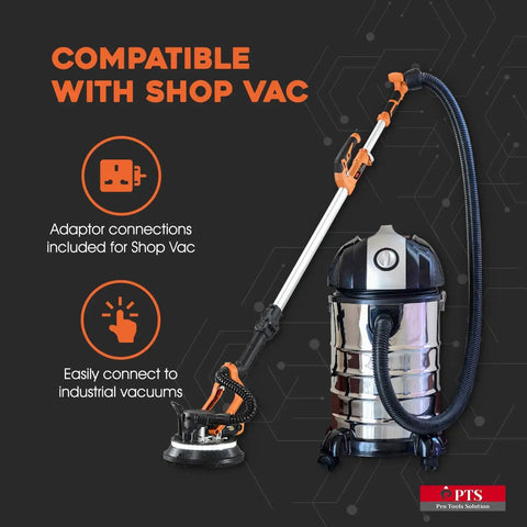 Electric Drywall Sander With Dust Collector Bag And Vacuum Attachment Pro Grade DIY Power Tool Compatible With Shop Vac