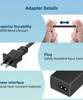 AC Power Adapter For Korg Krome 88 Key Keyboard, Reliable Wall Charger Power Supply With plug, cable, and adapter features