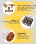 Brass DOT push-to-connect and compression fittings kit with nylon tubing; 150-piece set in storage case (1/4, 1/8, 3/8, 1/2 in)