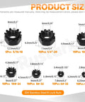 Must Have Keps Lock Nut Kit 75Pcs 8 Sizes 304 Stainless Steel With External Tooth Washers Black Hex Nuts Size Chart