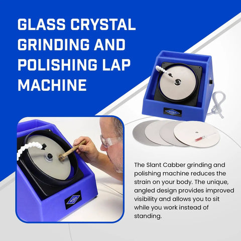 8 Inch Slant Cabber Lapidary Polisher Kit For Gemstones And Crystals, Flat Lap Stone Shaper, machine with accessories