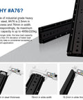 52 Inch Beefy Industrial Grade Heavy Duty Drawer Slide Without Lock A76 Black Electroplated Cold Rolled Steel Three Fold Full Extension Ball Bearing Side Mount One Pair