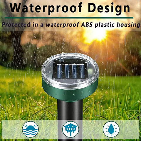 Solar Powered Mole Repellent Pack For Outdoor Yard And Lawn Keep Moles Gophers Voles And Snakes Away With Ultrasonic Pest Control Spikes
