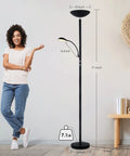 Dimmable LED Floor Lamp With 20W Main Light And 5W Reading Lamp 2500 Lumens Of Warm 3000K Glow For A Room Filling Crisp Bright Homey Vibe