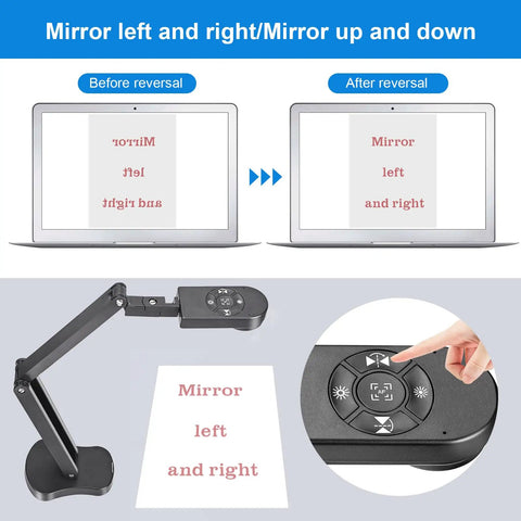 Super Crisp 4K USB Document Camera And Eight Megapixel Visualizer For Teachers capturing reversing functionality on a computer.
