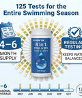 Smooth Eight In One Salt Water Pool Testing Kit With 125 Fast Action Strips, showing 125 test strips for seasonal coverage.