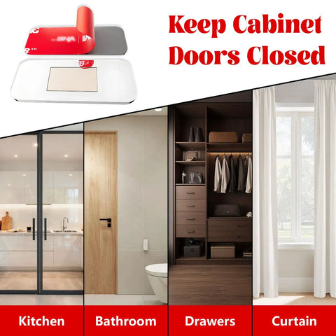 12 Pack Magnetic Cabinet Door Catch No Drill Ultra Thin Stainless Steel Hardware for Kitchen Cabinets and Drawers