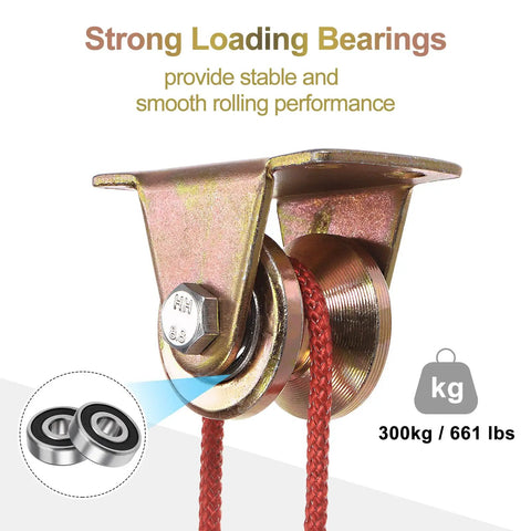Eight Pack 1.2 Inch V Groove Gate Casters With Brackets For Inverted Tracks, 661 Lb Capacity Per Wheel, Heavy Duty Sliding Gate Wheels For Garage Doors And Industrial Equipment, Galvanized Steel Caster Wheel System showing strong loading bearings