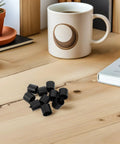 Plastic Tape Dispenser Core Replacement Inserts Pack Of 12 For Desktop Tape Machines Wear Resistant Wheel Core Accessories For Office And Stationery Supplies Durable Universal Fit For Most Desk Tape Dispensers Pro Grade Great For Home Office. black plastic core inserts pack on desk