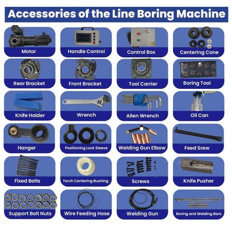 Accessories of Heavy Duty Portable Line Boring And Welding Machine Kit For On Site Excavator And Loader Chain Repair