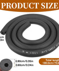 Coiled foam pipe insulation tube, black, for pipes freeze protection and sharp edge safety, easy install, 1/4 inch ID, 6 feet length