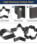 Leather Punch Set Eight Size Square Hollow Cutter Kit Carbon Steel Durable Leather Craft Tool shown with shapes and sharp cutting edge