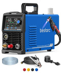 Dual Voltage 110 to 220V 50A Plasma Cutter for DIY and Workshop with accessories, large LED display, and cutting torch