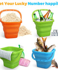 Collapsible Silicone Beach Bucket Large Pail For Sand And Water Play Kid And Adult Friendly Grab And Go Beach Toy For Camping