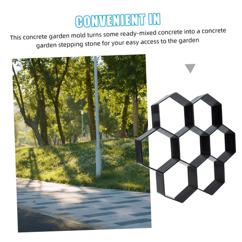 Concrete Paver Mold For Pathways And Patios Easy To Use DIY Garden Path Maker shown with nature background and paving example