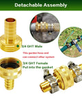 Top Rated Heavy Duty Garden Hose Repair Kit With Four Complete Sets Featuring Solid Brass Barb Couplings Plus GHT Male Female Adapters For Easy Fixed Or Flexible Setup 3/4 GHT