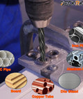 1/2 Inch Reamer Drill Bit For Metal And Wood, Pro Grade M2 HSS Taper Reamer used on metal plate, six materials shown