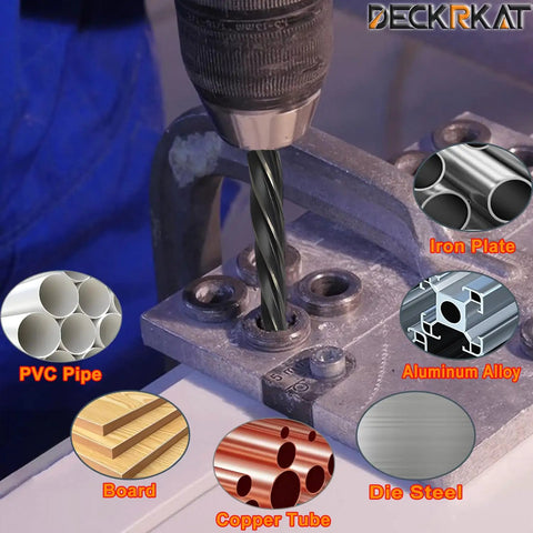 1/2 Inch Reamer Drill Bit For Metal And Wood, Pro Grade M2 HSS Taper Reamer used on metal plate, six materials shown