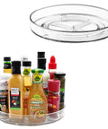 Two Pack 11 Inch Lazy Susan Organizer With Non Slip Turntable for cabinet fridge kitchen pantry under sink vanity and more.