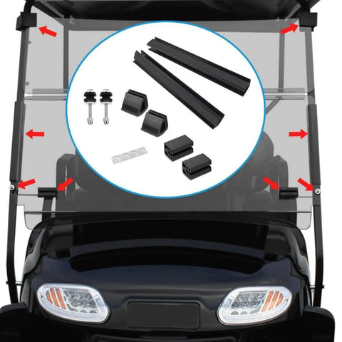 Universal Windshield Sash Clips Kit No Hassle Easy Install Windshield Clip For Golf And Other Cars Women Friendly Car Window Trim Parts Durable PP Material Weatherproof Long Lasting Universal Fit on golf cart windshield