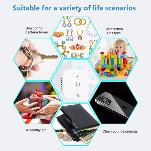 All In One Cleaner Kit With Travel Bag And USB Cable, Waterless Operation, fast one button start for keys, toys, and items.